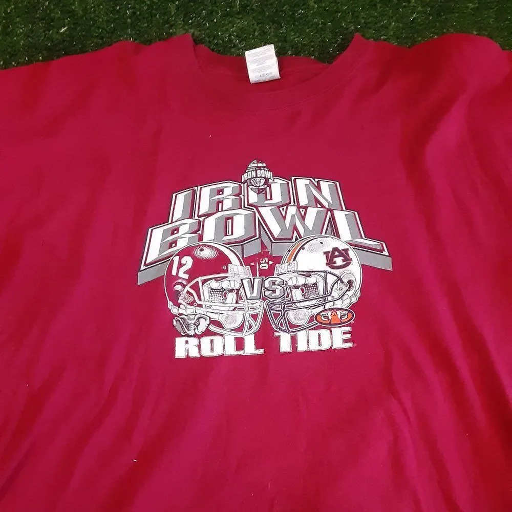 Mens Goldman Shirt Size 2XL Iron Bowl Vintage Tee Alabama vs Auburn Red Maroon
